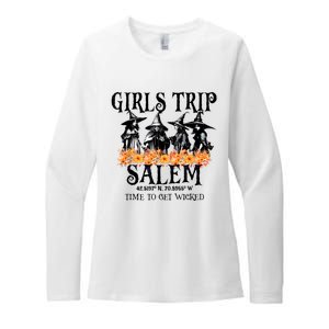 Halloween Funny Girl Trip Salem Time To Get Witch Gift Womens CVC Long Sleeve Shirt