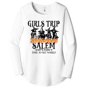 Halloween Funny Girl Trip Salem Time To Get Witch Gift Women's Perfect Tri Tunic Long Sleeve Shirt