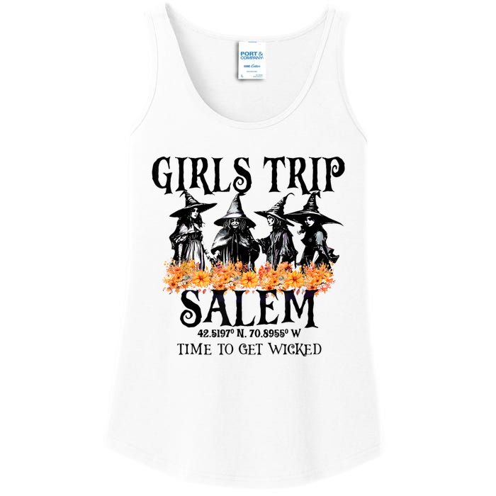 Halloween Funny Girl Trip Salem Time To Get Witch Gift Ladies Essential Tank