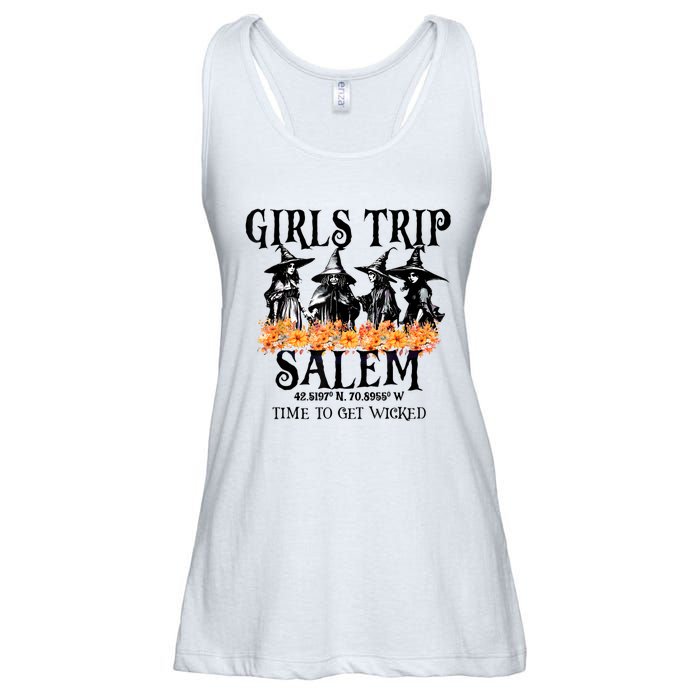 Halloween Funny Girl Trip Salem Time To Get Witch Gift Ladies Essential Flowy Tank