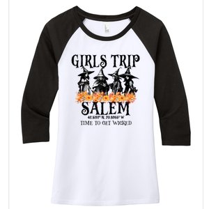 Halloween Funny Girl Trip Salem Time To Get Witch Gift Women's Tri-Blend 3/4-Sleeve Raglan Shirt