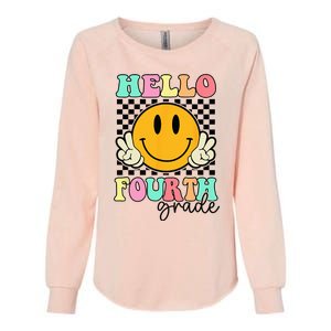 Hello Fourth Grade Retro Smile Team 4th Grade Back to School Womens California Wash Sweatshirt