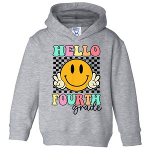 Hello Fourth Grade Retro Smile Team 4th Grade Back to School Toddler Hoodie