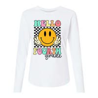 Hello Fourth Grade Retro Smile Team 4th Grade Back to School Womens Cotton Relaxed Long Sleeve T-Shirt