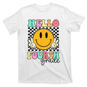 Hello Fourth Grade Retro Smile Team 4th Grade Back to School T-Shirt