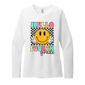 Hello Fourth Grade Retro Smile Team 4th Grade Back to School Womens CVC Long Sleeve Shirt