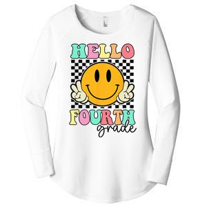 Hello Fourth Grade Retro Smile Team 4th Grade Back to School Women's Perfect Tri Tunic Long Sleeve Shirt