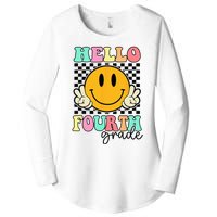 Hello Fourth Grade Retro Smile Team 4th Grade Back to School Women's Perfect Tri Tunic Long Sleeve Shirt