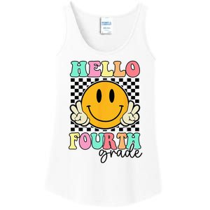 Hello Fourth Grade Retro Smile Team 4th Grade Back to School Ladies Essential Tank