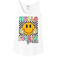 Hello Fourth Grade Retro Smile Team 4th Grade Back to School Ladies Essential Tank