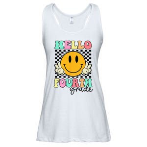 Hello Fourth Grade Retro Smile Team 4th Grade Back to School Ladies Essential Flowy Tank