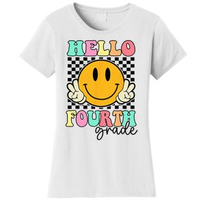 Hello Fourth Grade Retro Smile Team 4th Grade Back to School Women's T-Shirt