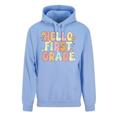 Hello First Grade Team 1st Grade Back To School Teacher Unisex Surf Hoodie