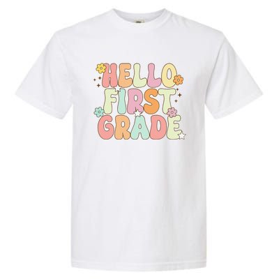 Hello First Grade Team 1st Grade Back To School Teacher Garment-Dyed Heavyweight T-Shirt