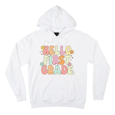 Hello First Grade Team 1st Grade Back To School Teacher Hoodie