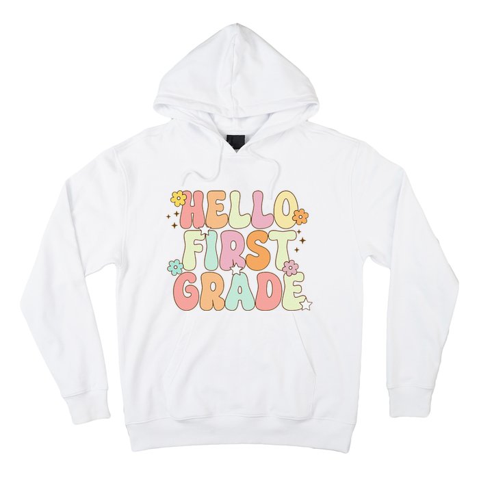 Hello First Grade Team 1st Grade Back To School Teacher Hoodie