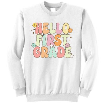 Hello First Grade Team 1st Grade Back To School Teacher Sweatshirt