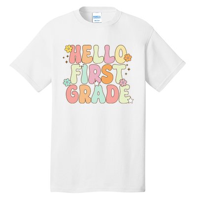 Hello First Grade Team 1st Grade Back To School Teacher Tall T-Shirt