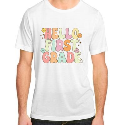 Hello First Grade Team 1st Grade Back To School Teacher Adult ChromaSoft Performance T-Shirt