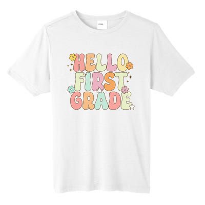 Hello First Grade Team 1st Grade Back To School Teacher Tall Fusion ChromaSoft Performance T-Shirt