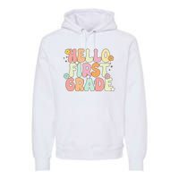 Hello First Grade Team 1st Grade Back To School Teacher Premium Hoodie