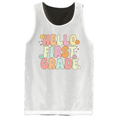 Hello First Grade Team 1st Grade Back To School Teacher Mesh Reversible Basketball Jersey Tank