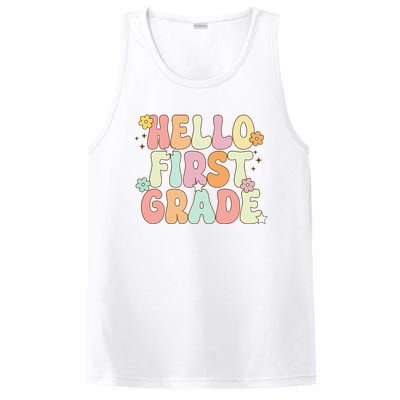 Hello First Grade Team 1st Grade Back To School Teacher PosiCharge Competitor Tank