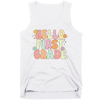 Hello First Grade Team 1st Grade Back To School Teacher Tank Top