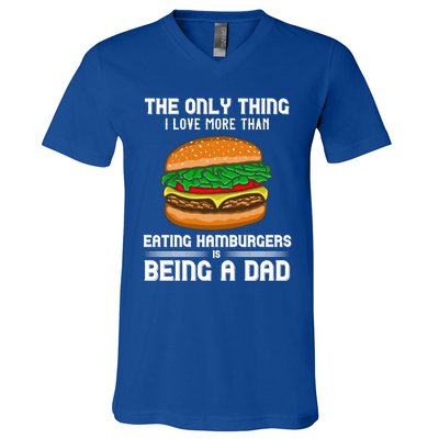 Hamburger Foodie Grillmaster Food Fan Dad Chef Father's Day Gift V-Neck T-Shirt