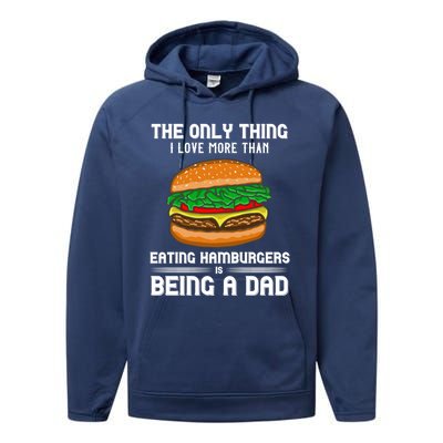 Hamburger Foodie Grillmaster Food Fan Dad Chef Father's Day Gift Performance Fleece Hoodie