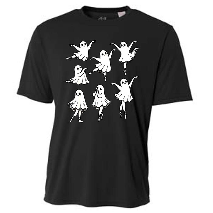 Halloween Funny Ghost Ballet Dancer Spooky Dance Teacher Gift Cooling Performance Crew T-Shirt