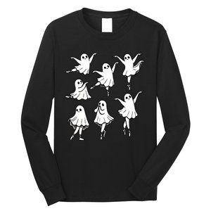 Halloween Funny Ghost Ballet Dancer Spooky Dance Teacher Gift Long Sleeve Shirt