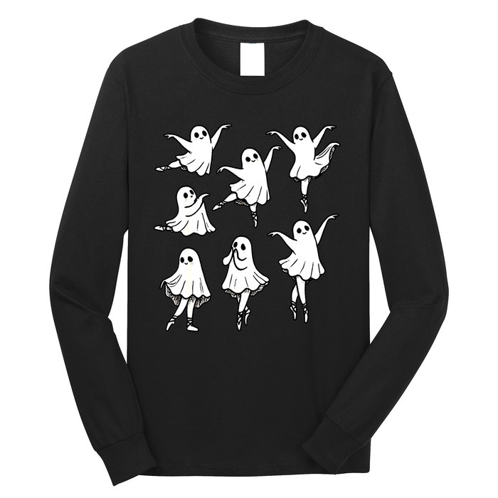 Halloween Funny Ghost Ballet Dancer Spooky Dance Teacher Gift Long Sleeve Shirt