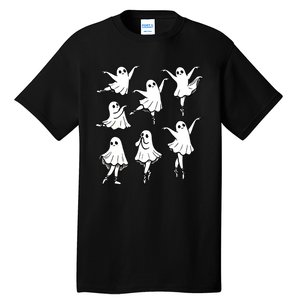 Halloween Funny Ghost Ballet Dancer Spooky Dance Teacher Gift Tall T-Shirt