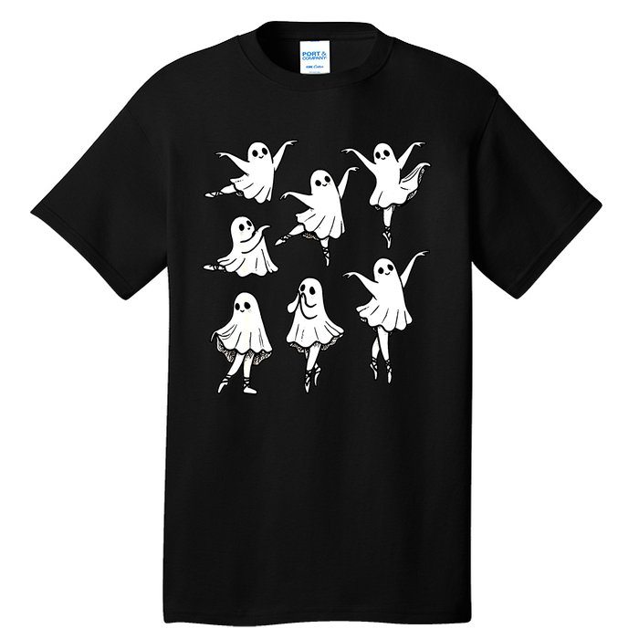 Halloween Funny Ghost Ballet Dancer Spooky Dance Teacher Gift Tall T-Shirt