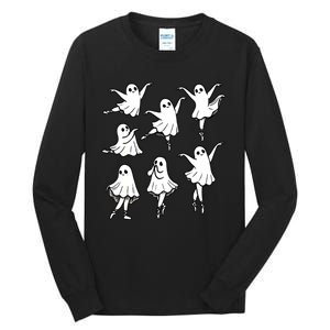 Halloween Funny Ghost Ballet Dancer Spooky Dance Teacher Gift Tall Long Sleeve T-Shirt