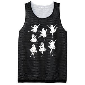 Halloween Funny Ghost Ballet Dancer Spooky Dance Teacher Gift Mesh Reversible Basketball Jersey Tank