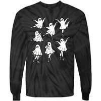 Halloween Funny Ghost Ballet Dancer Spooky Dance Teacher Gift Tie-Dye Long Sleeve Shirt