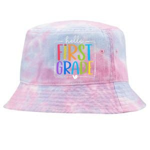 Hello First Grade Team 1st Grade Back To School Teacher Tie-Dyed Bucket Hat