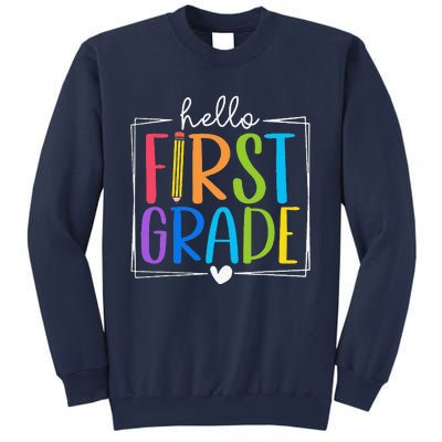 Hello First Grade Team 1st Grade Back To School Teacher Sweatshirt