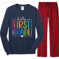 Hello First Grade Team 1st Grade Back To School Teacher Long Sleeve Pajama Set