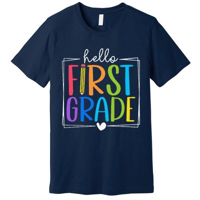 Hello First Grade Team 1st Grade Back To School Teacher Premium T-Shirt