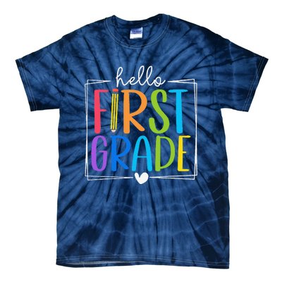 Hello First Grade Team 1st Grade Back To School Teacher Tie-Dye T-Shirt