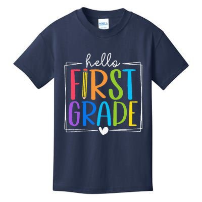 Hello First Grade Team 1st Grade Back To School Teacher Kids T-Shirt