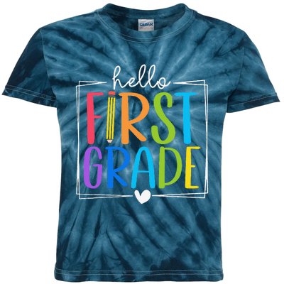 Hello First Grade Team 1st Grade Back To School Teacher Kids Tie-Dye T-Shirt