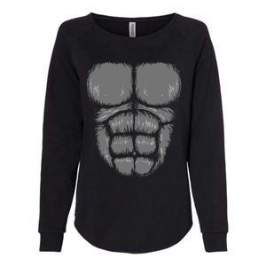 Halloween Funny Gorilla Monkey Belly Chest Costume Womens California Wash Sweatshirt