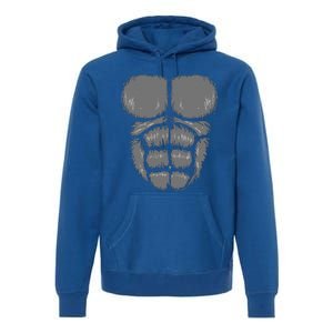 Halloween Funny Gorilla Monkey Belly Chest Costume Premium Hoodie