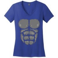 Halloween Funny Gorilla Monkey Belly Chest Costume Women's V-Neck T-Shirt