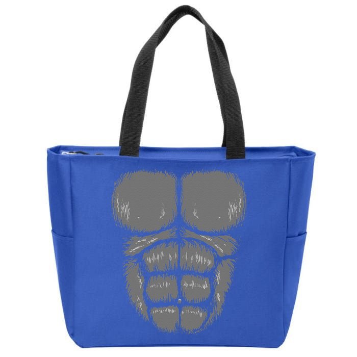 Halloween Funny Gorilla Monkey Belly Chest Costume Zip Tote Bag