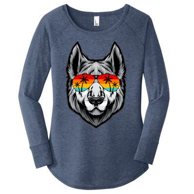 Husky Funny Gift Huskies Dogs National Husky Day Gift Women's Perfect Tri Tunic Long Sleeve Shirt